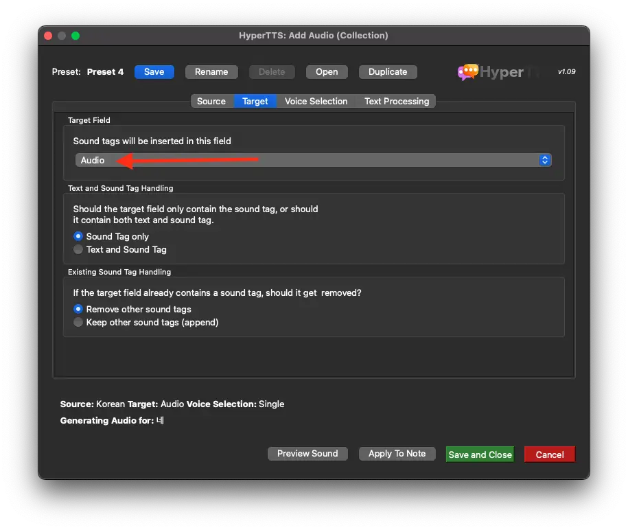 Korean Anki workflow screenshot
