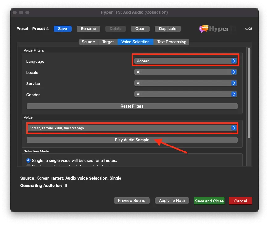 Korean Anki workflow screenshot